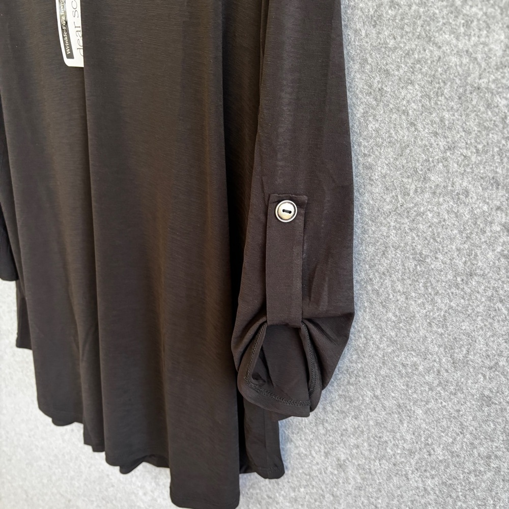 NEW Dear Scarlett Flattering Black 3/4 sleeve Lightweight Breathable Top L - Picture 4 of 10